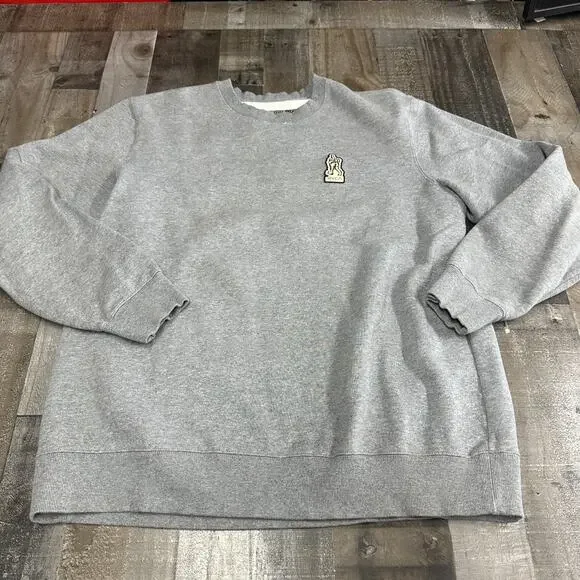 RVCA Mens Long Sleeve Crew Sweatshirt Pullover Middle Finger Gray Size XXL - Picture 1 of 8
